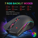 6400 DPI Ergonomic Wired RGB Gaming Mouse with Adjustable 7 Buttons