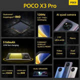 In Stock Global Version POCO X3 Pro Smartphone NFC 33W Charge Mobile Phone Snapdragon 860 48MP Quad Camera 6.67" 120Hz 5160mAh