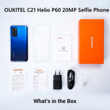 OUKITEL 4G C21 Smartphone Octa Core 4G+64GB 4000mAh Mobile Phone Selfie 6.4'' FHD+ Hole Punch Screen 20MP Quad Camera Phone