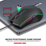 6400 DPI Ergonomic Wired RGB Gaming Mouse with Adjustable 7 Buttons