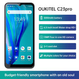 Oukitel C23 pro 4GB+64GB 6.53inch 5000mAh 4G LTE Smartphone MT6762V/WB Android 10.0