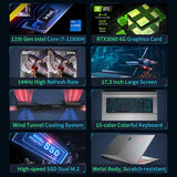 "RTX 3060 17.3'' Gaming Laptop 11th Generation intel Core i7-11800H 144Hz 
"